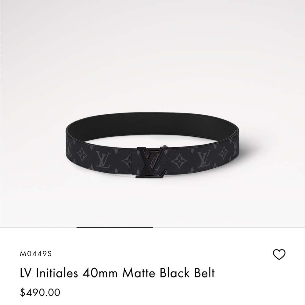COPY - LV initials matte black belt 
shoot offers